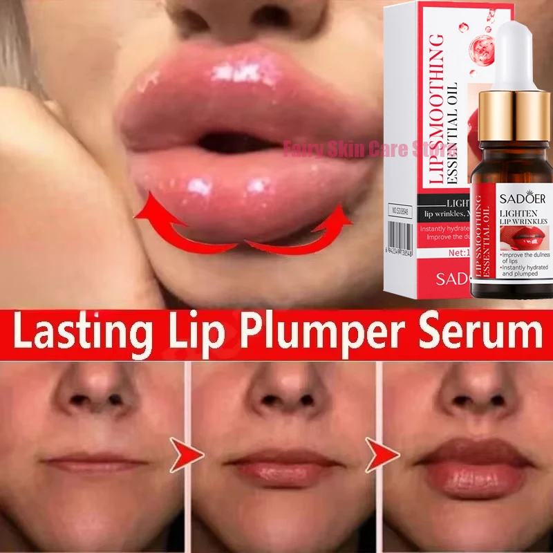 Instant Volumising Lip Plumper Oil Serum Increase Lip Elasticity Reduce Fine Lines Repair Nourish Essence Sexy Beauty Lip Care