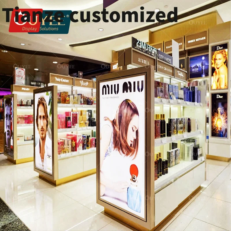 Customized-Fashion Beauty Supplies Store Cosmetic Showcase Perfume Display Furniture Perfume Display Stand Fragrance Store