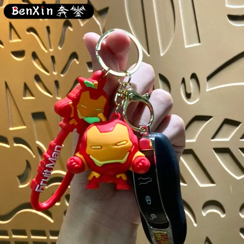 

2025 miniso Cartoon cute fruit Avenger keychain bag, couple car small gift, exquisite gift, high-end