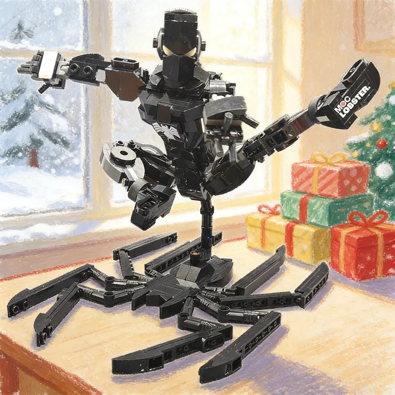 413 Uds. MOC Spider Manned Symbiote traje superhéroes marmoleado modelo de construcción regalos de navidad juguetes bloques arquitectura Idea