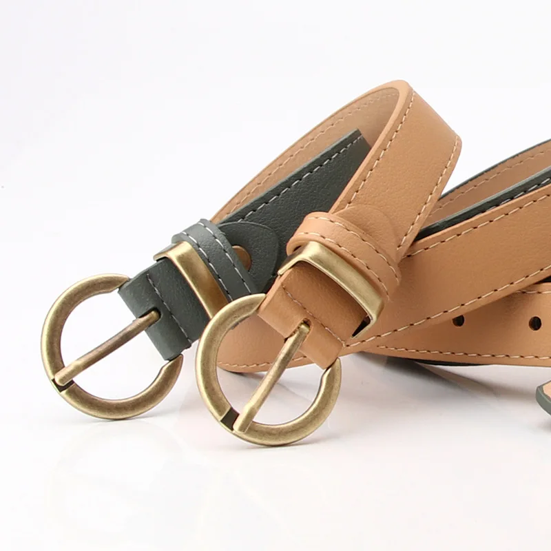 New 2.4cm Belt Women Leather Belts for Women Pin Buckles Red Black Camel Waist Ladies Belt for Wholesale Drop Shipping