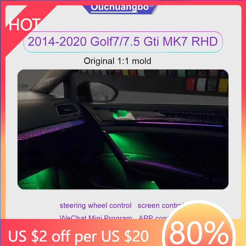 

Гольф 3 4 MK3 MK4 2026 Горячий для VW VOLKSWAGEN Ouchuangbo RHD окружающий свет для VW Golf 7 gti 7,5 MK7 2014-2020 Атмосфера и окружающий свет