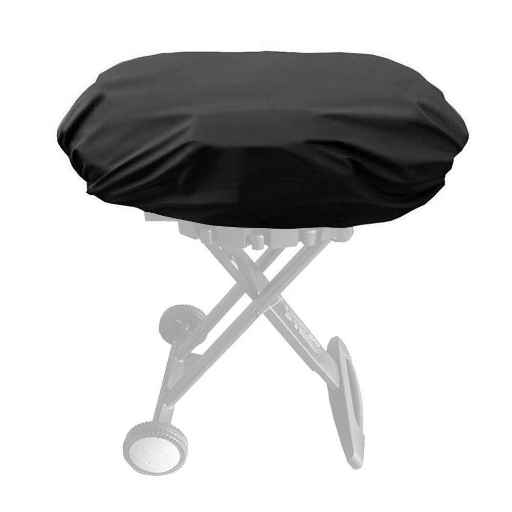 Barbecue Cover Round BBQ Cover Waterproof 210D Oxford Dust-proof Anti-UV Grill Cover Heavy Duty Outdoor Garden Barbecue Cover