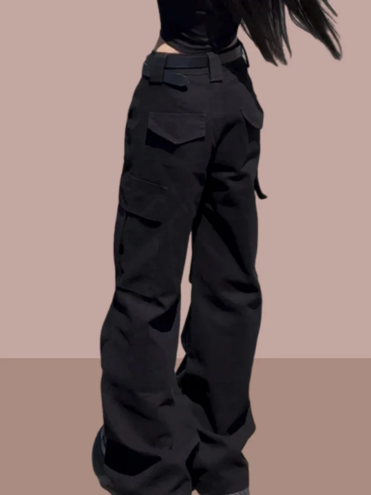 Bla Workwear Pants for Women Autumn Large Size Pear ape Sports Trousers High Waist Straight Leg Non-Stretch Comfortable