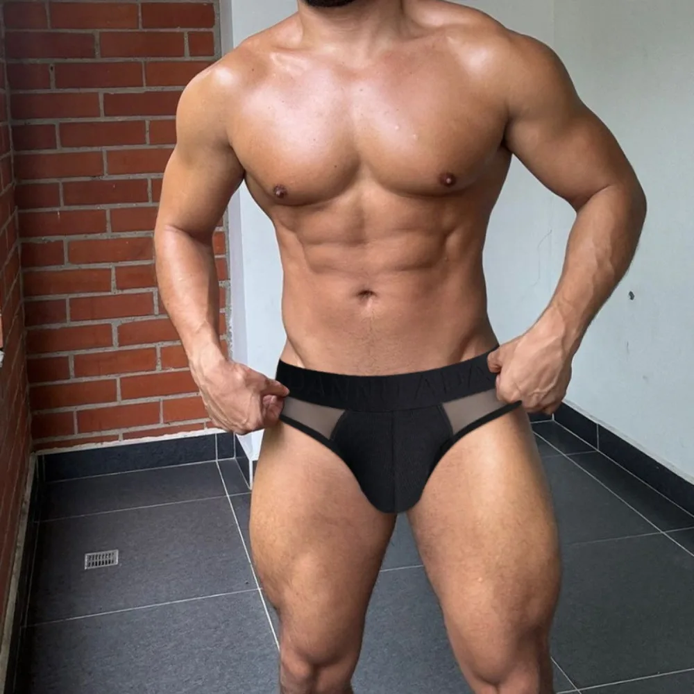 

Men's Low Rise Sports Briefs Quick Dry Breathable Nylon Blend Underwear - Sheer Embossed U-Fit Design Gym Running AD791 504058