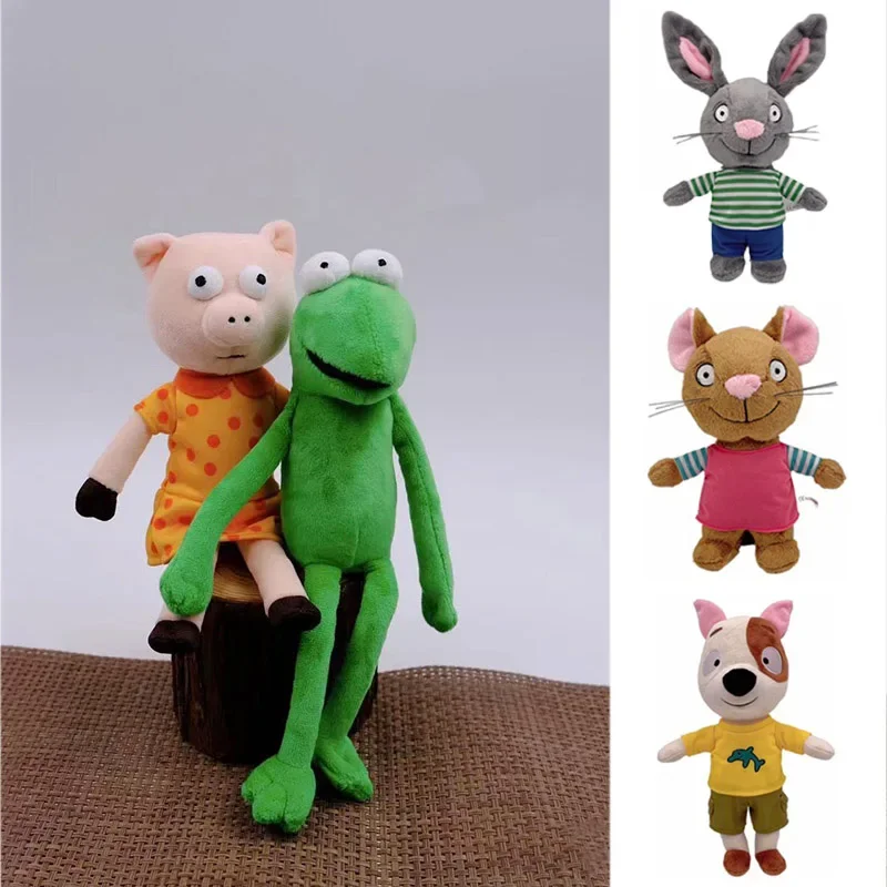 

Pip and Posy Plush Toys Cartoon Plushies Rabbit Mouse Pig Frog Figure Kids Educational Stuffed Animals Dolls Christmas Gifts