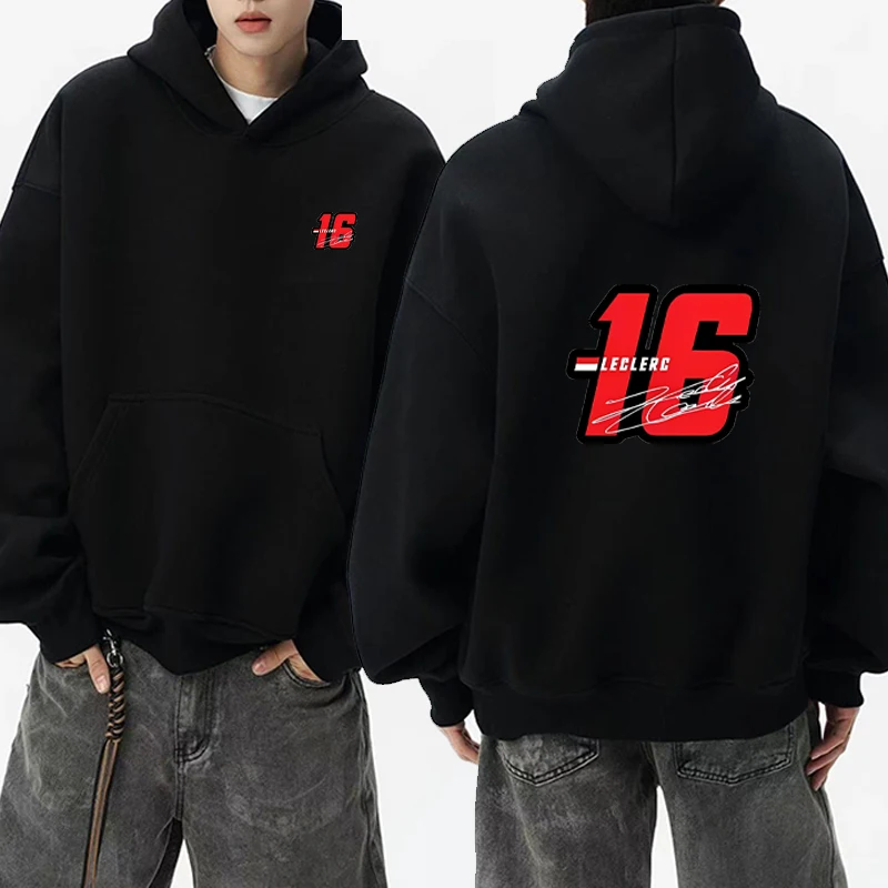 

Harajuku fashion size 16 Charles Leclerc printed Hoodie Men women Autumn and winter Fleece pullover streetwear Sweatshirt Unisex