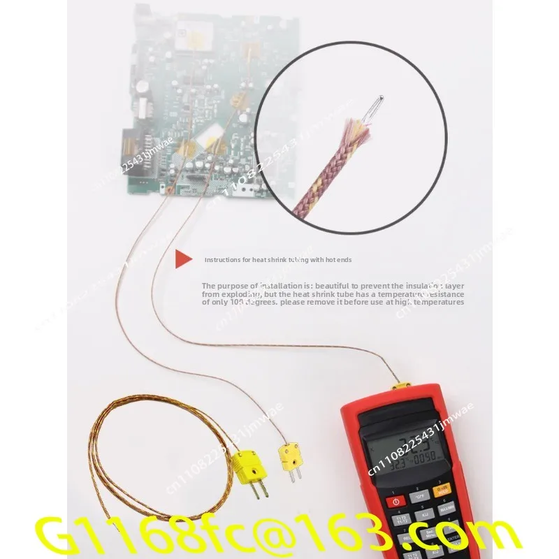 Glass Fiber Temperature Measuring Line Thermocouple GG-K-30