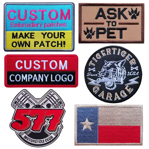 Custom Embroidery Patches, Personalized Morale Patches,Any Size or Logo can be Customized,Hook and Loop,Sew on ,Iron on