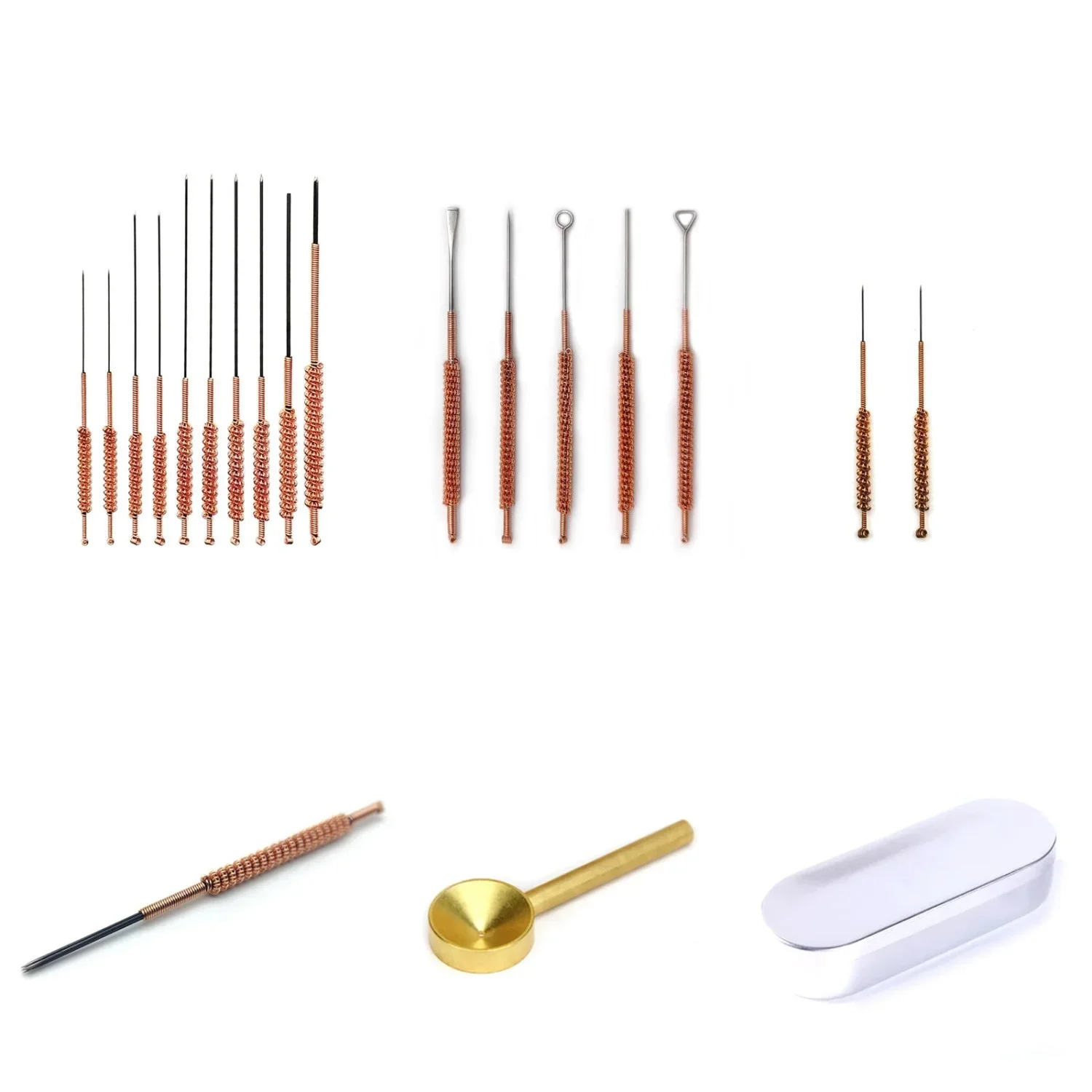 Aiguille de feu chauffante/boîte d'aiguilles de feu/classatrice et ensemble de brûleur d'alcool pour le traitement des points de Massage d'aiguille d'acupuncture