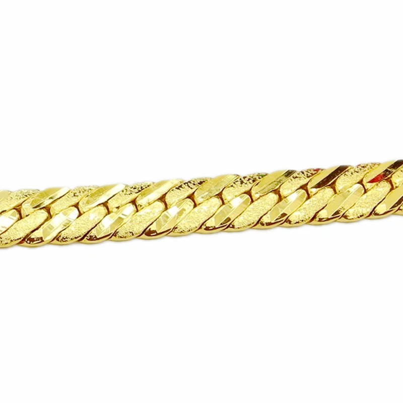 Wholesale 24k Gold Gp 12mm Width Men\'S Bracelet / Bangle 19.5cm,Fashion Pure Gold Color Men Jewelry Bracelet Lower Price