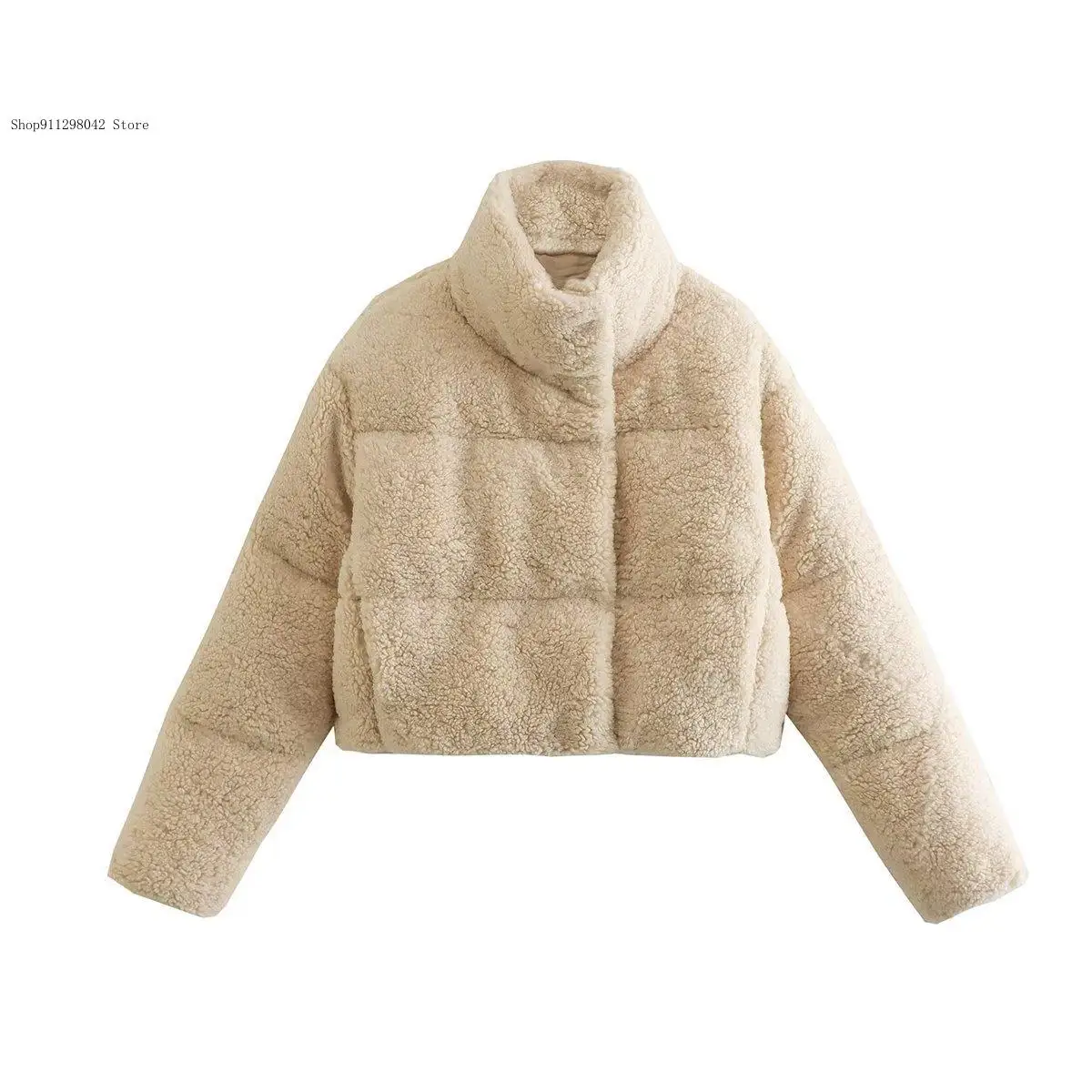 European and American Autumn and Winter Urban Casual Short Velvet Cotton Jacket Imitating Lamb Retro Jacket for Women