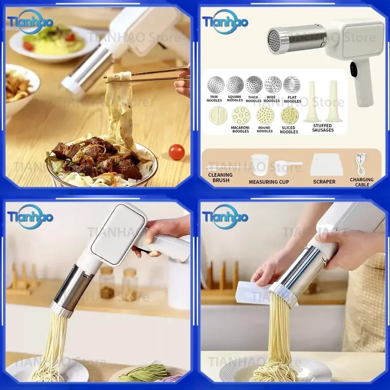 Fully Automatic Wireless Electric Handheld Portable Noodle Press Machine for Household Use Multi Functional Noodle Maker for