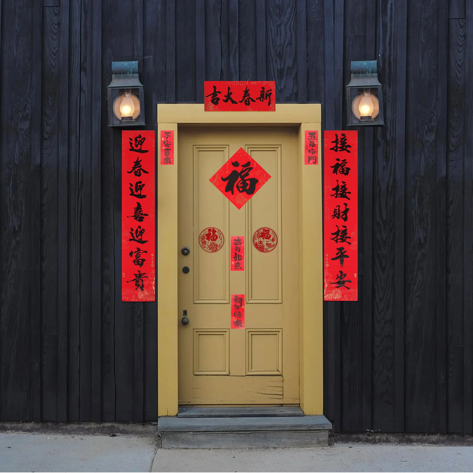 

32Pcs Chinese New Year Couplets Set Year of Horse Festival Decorations for Home Office Door Porch Wealth Luck Symbols Hanging