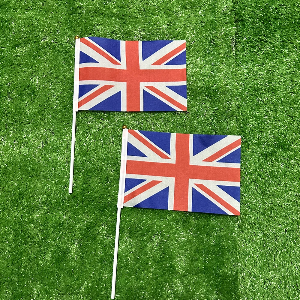 (SKY FLAG) UK Handflagge 21*14cm 10/20/50 Stück UK Flagge Großbritannien Vereinigtes Königreich Handwimpelflaggen mit Kunststoffstangen – Detail 2