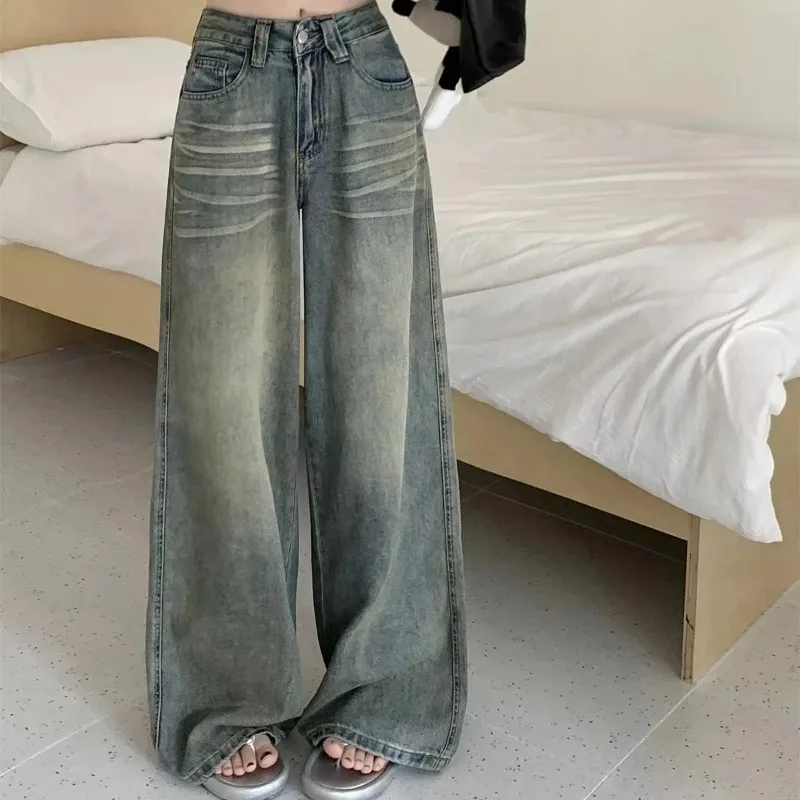 Y2K Loose Straight Leg Jeans Women Trousers Baggy Wide Fit Casual High Waist Retro Washed Vintage Style Women's Jeans Jeans view 2