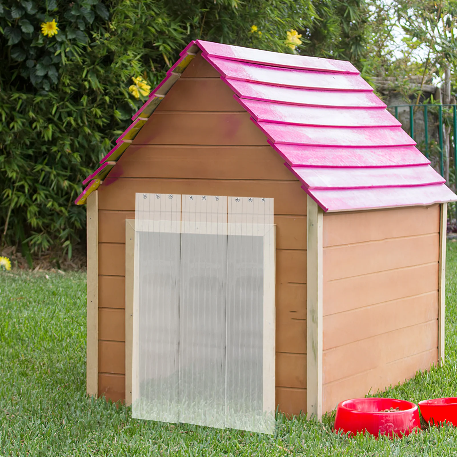 Dog Door Curtain 74X7 Inch Clear Pvc Flap For Pet Kennel Windproof Insulation Easy Install Entryway Isolation Curtain