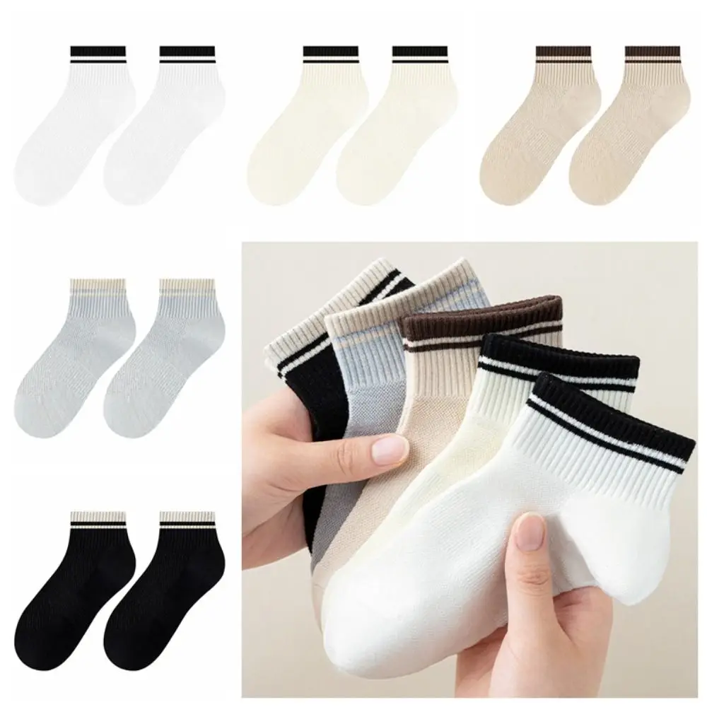 10Pairs Patchwork Sweat Absorption Women Ankle Socks Breathable Anti Slip Mesh Thin Socks Hosiery Short Tube Socks Summer