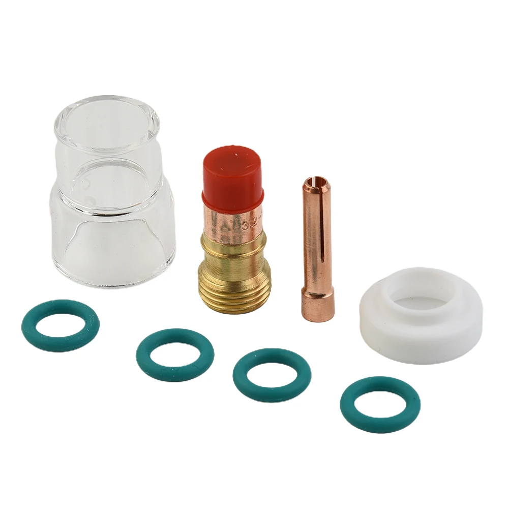 9pcs Kit For WP-17/18/26 TIG Welding Torch Gas Lens #12 Heat Glass Cup Gas Lens Repalacement Tools Welding Access