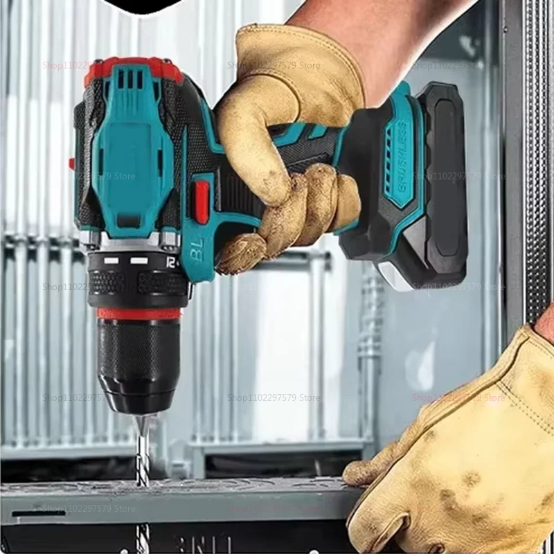 Taladro eléctrico inalámbrico sin escobillas, destornillador de mandril de Metal de 2 velocidades, proyectos de bricolaje para el hogar, Compatible con batería Makita de 18V sin pastilla