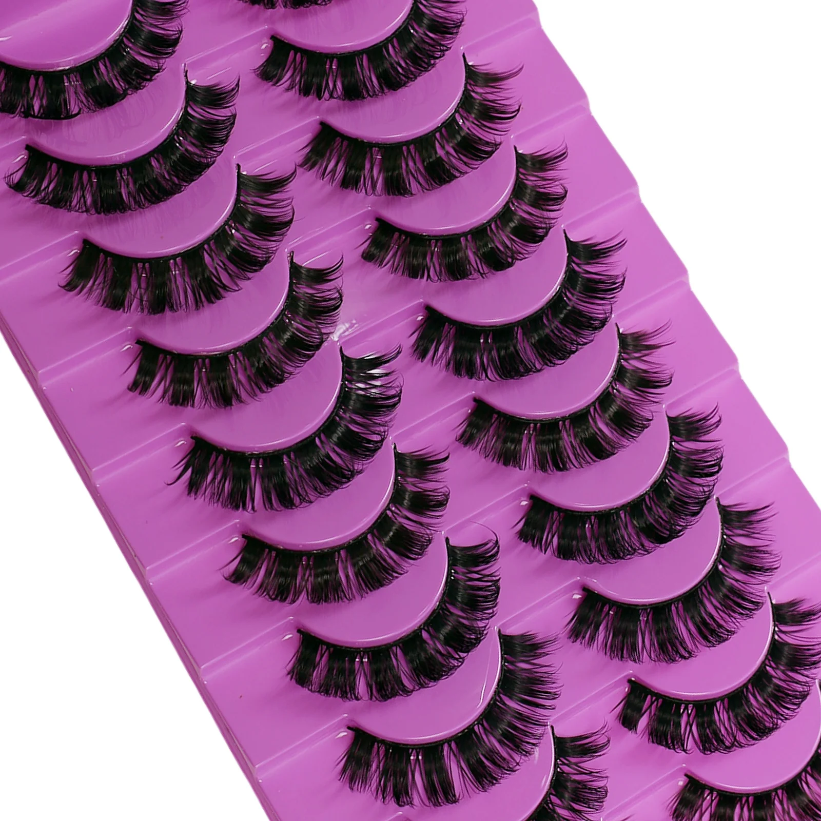 10 paia di nuove ciglia finte spesse europee e americane arricciate DD russe, ciglia finte ricci di grande curvatura