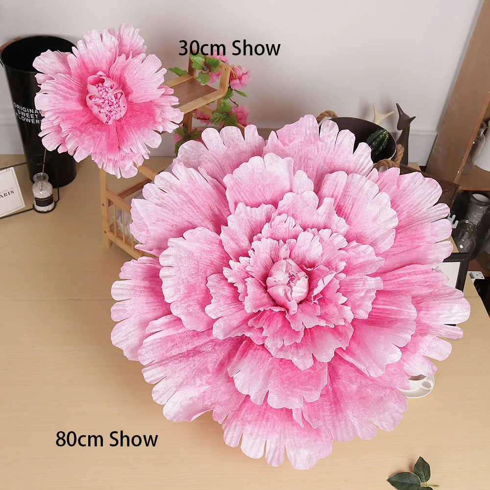 Multiple Sizes Wedding Flower Large Silk Artificial Flower Peony Head Giant Flowers For Diy Flower Background Wall Decoration