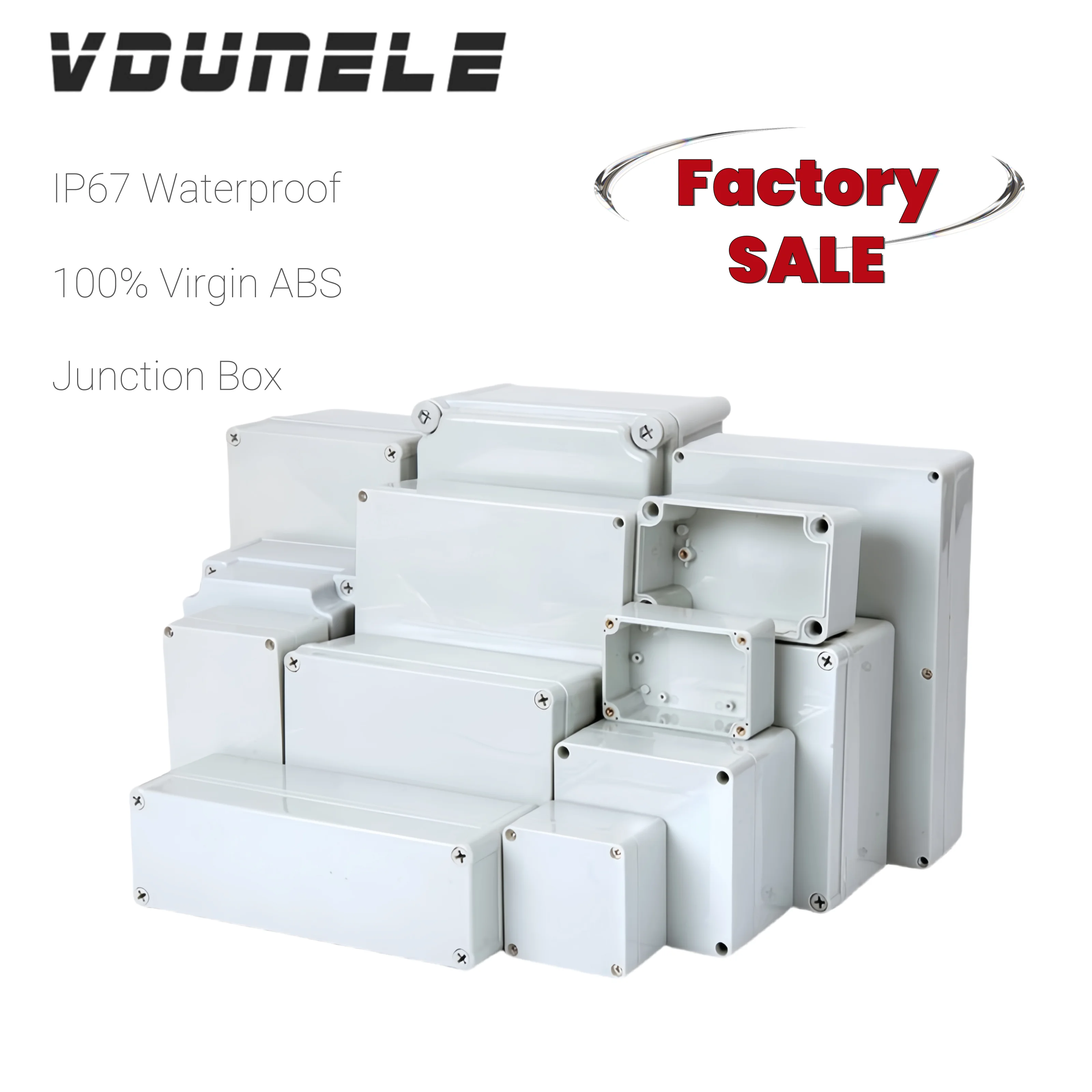 IP67 Waterproof Junction Box For Electrical Cables Outdoor DIY Sealed Enclosure ABS Plastic Wire Housing Electronic Power Cases