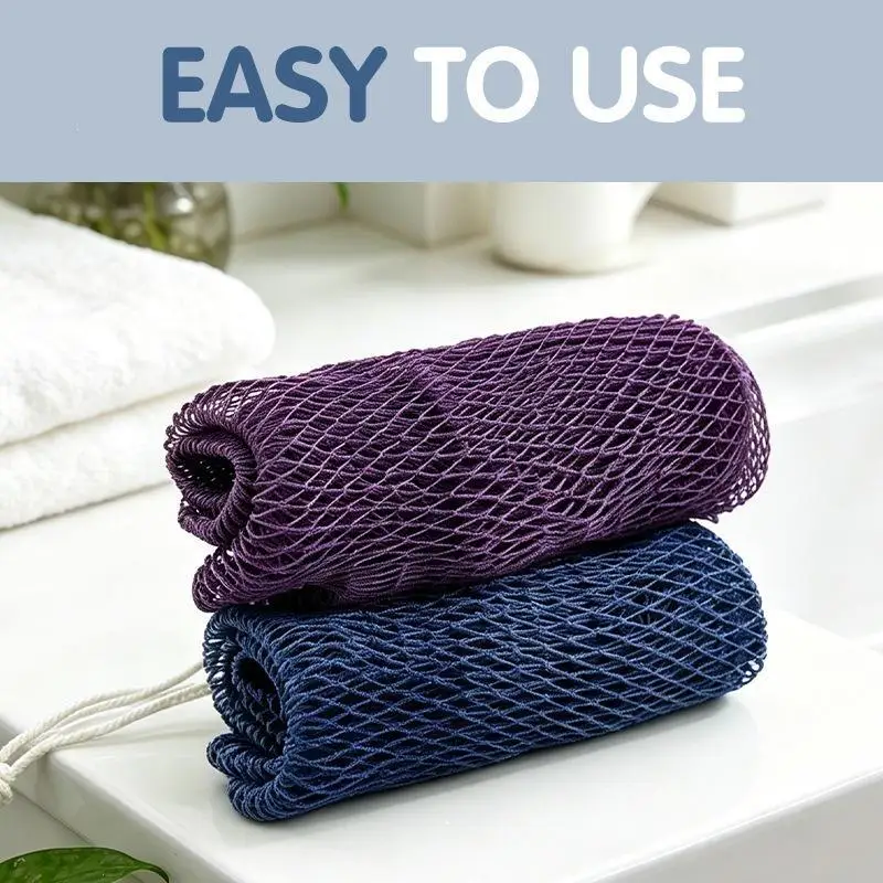 African Exfoliating Net Bath Sponge Quick Drying Shower Puff Stretchable for Full  Cleaning Travel Home Use view 5