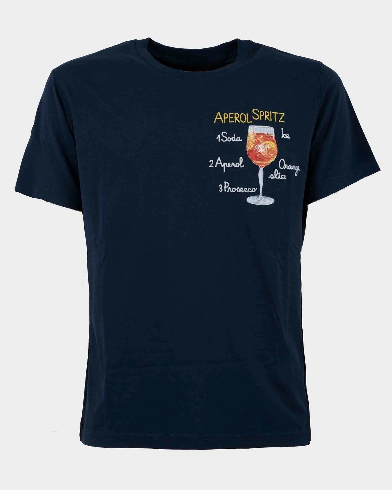 

Sporty 2025 MC2 Saint Barth Aperol Spritz Peripheral Pattern Printing Summer Luxury Brand Pure Cotton Men's and Women's T-shirts