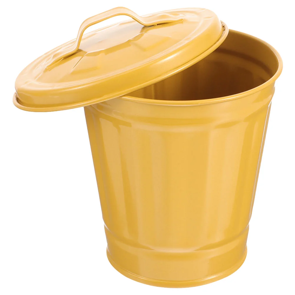 Garbage Can Waste Bucket Living Room Basket Mini Trash For Office Table Bin Kitchen Container Metal Large Pen Holder Paper