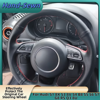 Car Steering Wheel Cover Hand-Sewn Microfiber Leather For Audi S1 8X S3 8V S4 B8 S5 S6 S7 G8 RS Q3 8U Car Interior Accessories