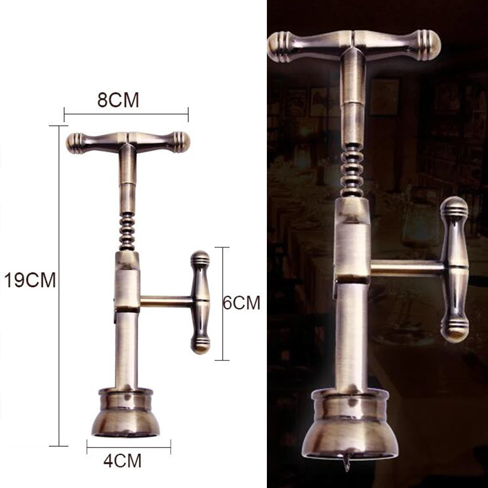 

Vintage Zinc Alloy Wine Corkscrew Ergonomic Handle Thickened Drill Bit Easy Open Bottle Opener Multifunctional Jar Gripper Beer