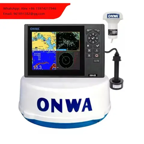 ONWA 8 İnç KM-8X (Yeni) 5'i 1 Arada Deniz GPS'i + Harita Çizici + B Sınıfı AIS Vericisi + Balık Bulucu + Deniz Radarı Fonksiyonu