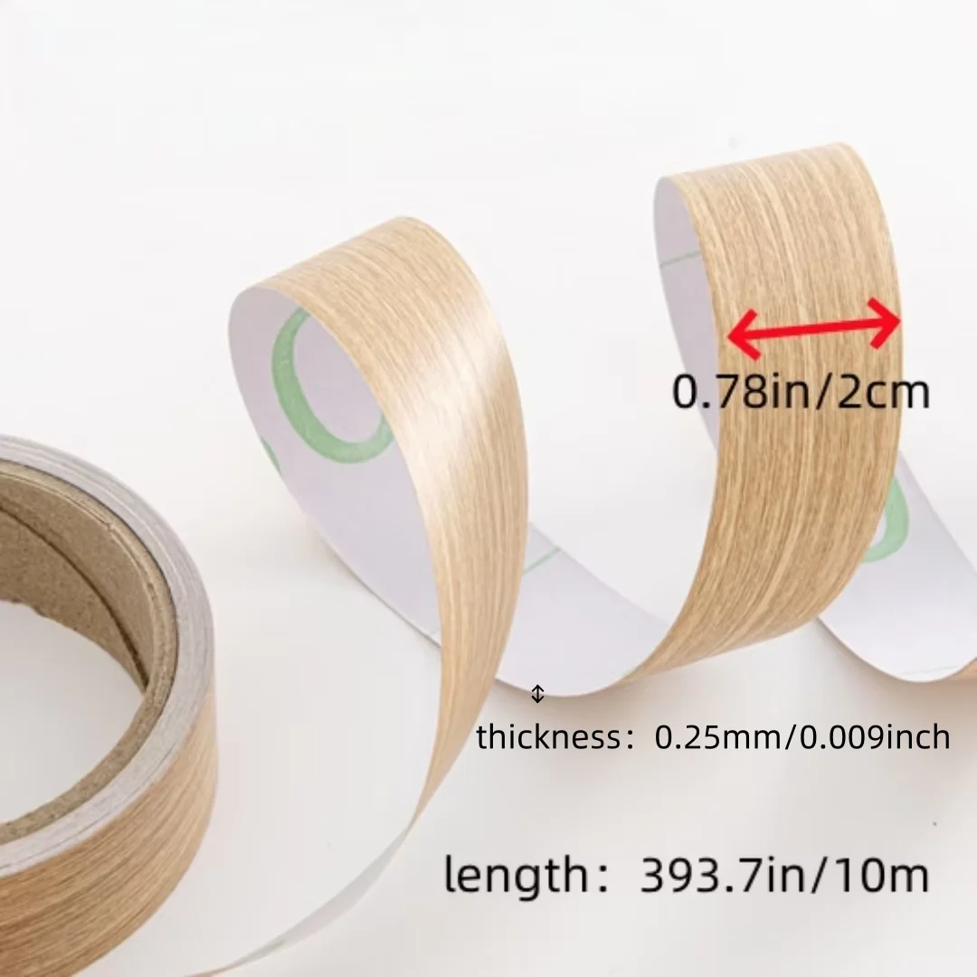 1pc 2cmx10m  Edge Banding Wood Veneer Tape，Birch Wood grain Veneer Edge Banding ， Long Thin Wood grain Veneer Strips
