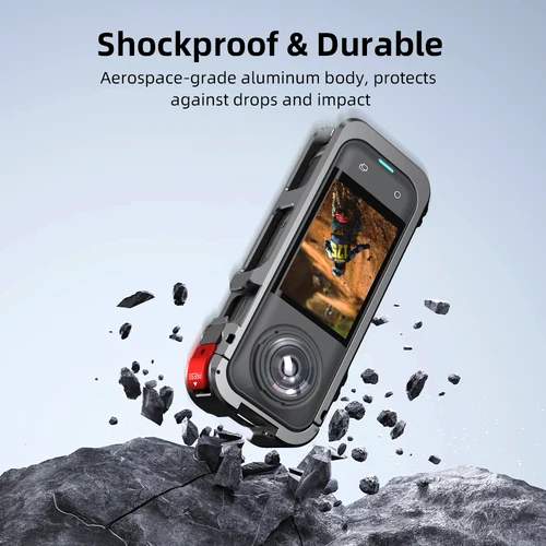 Imagen 2 del producto Para Insta360 X5 marco de Metal a prueba de golpes protector jaula de conejo funda de expansión para Insta 360 X5 accesorios soporte de marco de Metal