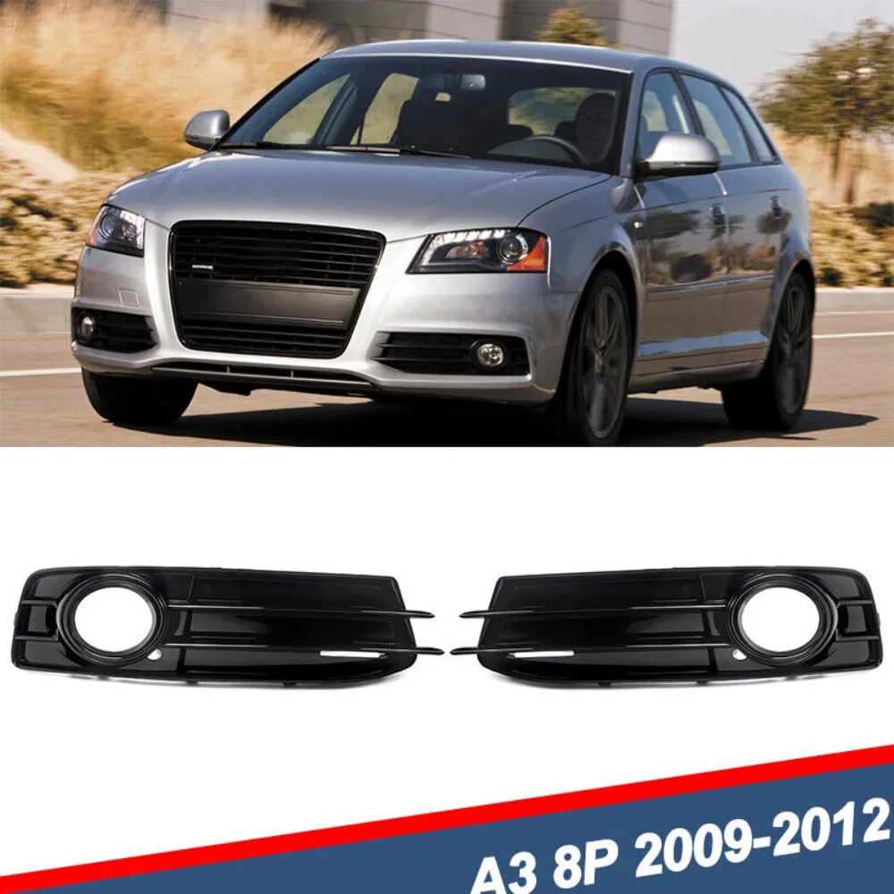 

For Audi A3 8P S-Line 2009-2012 Pair Fog Light Grille Grill Fog Lamp Cover United States