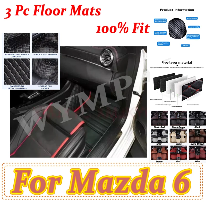 

Luxury Car Floor Mats For Mazda 6 2006 2007 2008 2009 2010 2011 2012 2013-2017 Auto Foot Pads Interior Accessories full set
