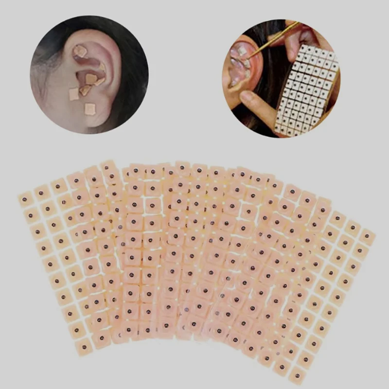 600Pcs Cowherb Seed Ear Stickers Auriculotherapy Acupuncture Massage Therapy Dredge Body Meridians Improve Vision Treat Insomnia