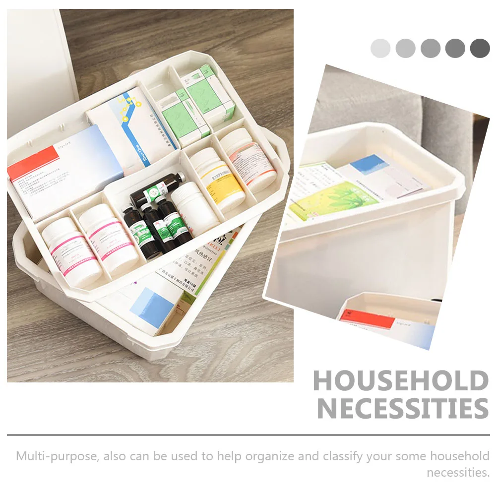

1Pcs Portable Medicine Case Large Capacity Household Medicine Box Organizer First Aid Storage Container Outdoor Use