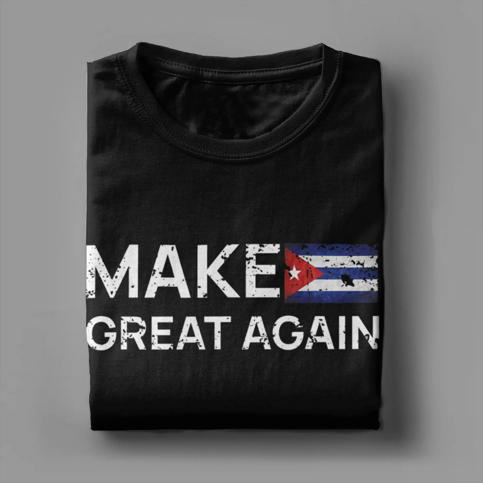 Oversized T-Shirt Bandera Cubana Make Cuba Great Again Cotton T-Shirts Novelty Tshirt for Male Y2K Casual Short Sleeve Clothing