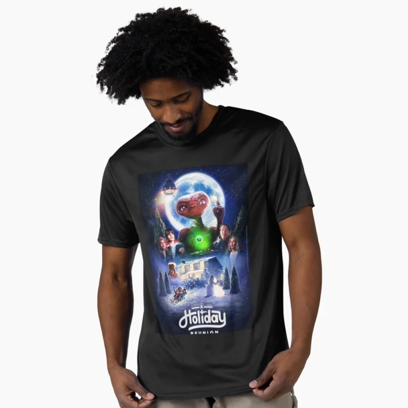 

E.T. the extra terrestrial holiday t shirt Retro Alien Movie Graphic Tee for Sci-Fi Fans 100% cotton printed All size Tops