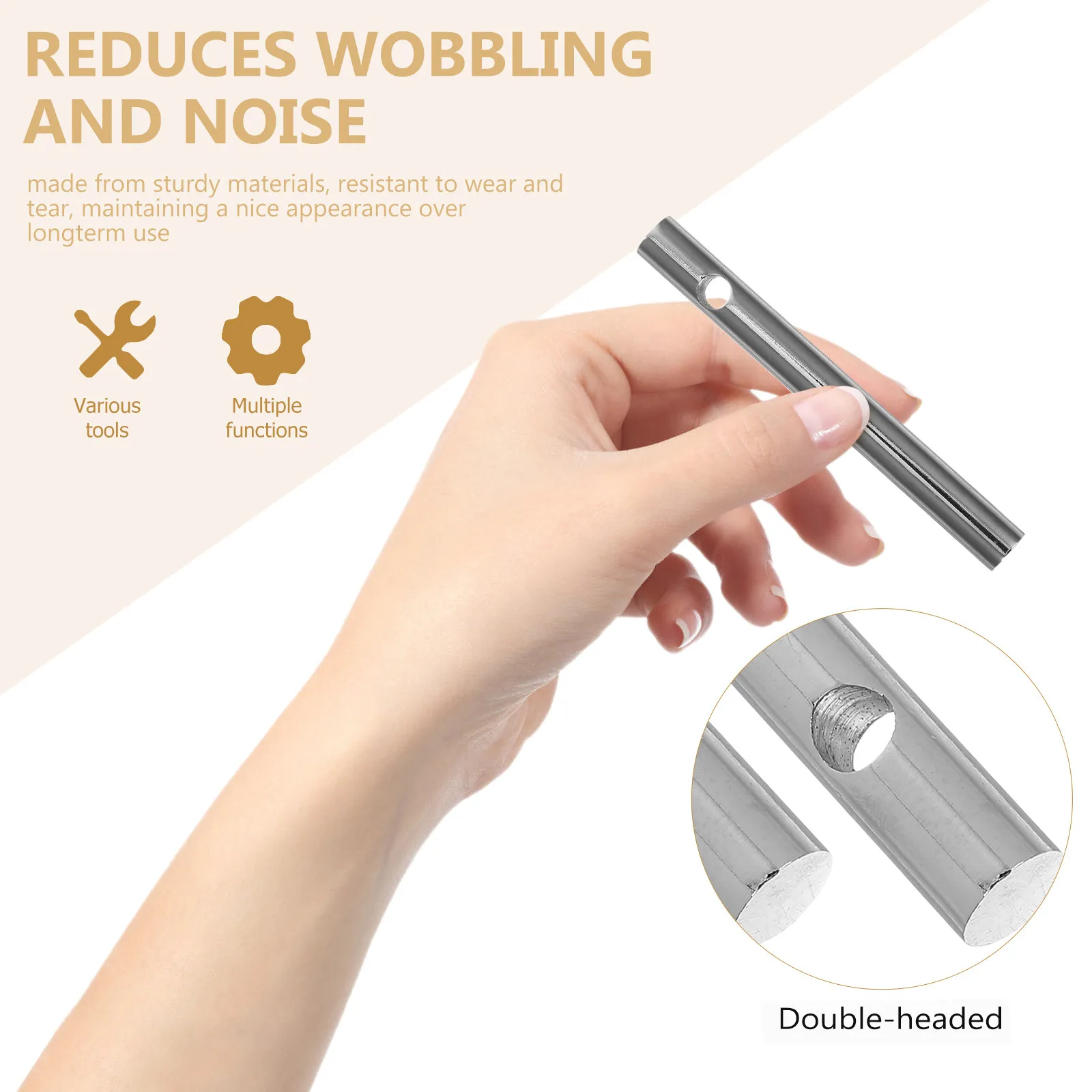 2Sets Wine Cabinet Connectors Metal Furniture Fittings Full Hole Railing Connector Spindles Indoor Guardrail Hardware