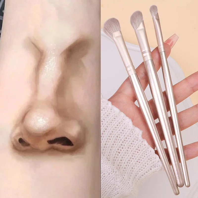 Sickle-shaped Nose Shadow Brush Set Natural Smudge Eyeshadow Nose Contouring Makeup Brushes Professional Beauty Cosmetics Tools