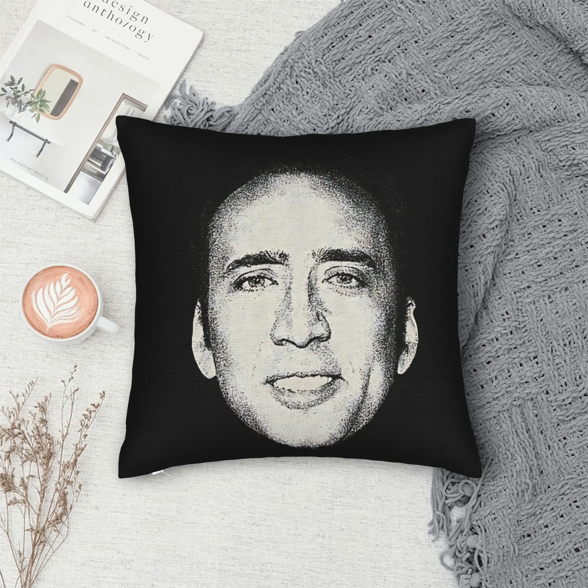 Nicolas Cage Close Up   Pillow Cover  Custom Cushion Cover Cute Funny Pillow Case For Sofa Home Decoration