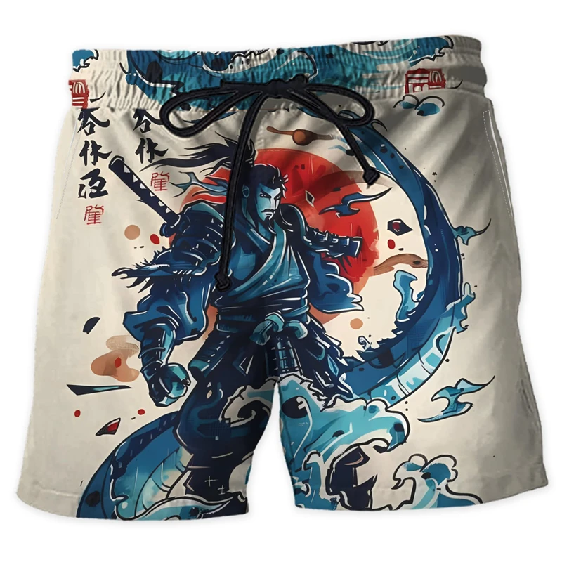 Fashion Style Beach Shorts Harajuku Fashion Short Pants For Men Hawaiian Trunks Warrior Trousers Knight Ghost Board Loose Shorts