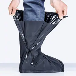 Rain Boots Covers Waterproof Rain Shoe Covers with Anti-slip Adhesive Tape Smooth Zipper Durable Outdoor for Men for Wet