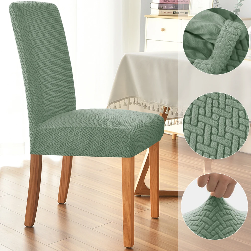 Twill Esszimmerstuhl-Bezüge Elastischer Sitzbezug für Zuhause Einfacher Universeller Stuhlbezug für Alle Jahreszeiten Restaurant Büro Hochzeit