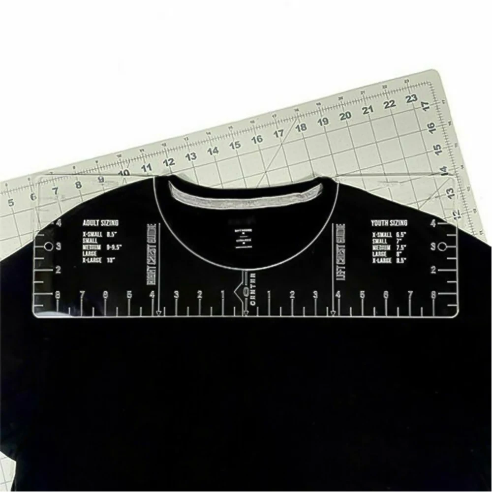 1/4pcs T-Shirt alignment Ruler Centering Tool  Placement Graphic Guide  Acrylic sewing ruler