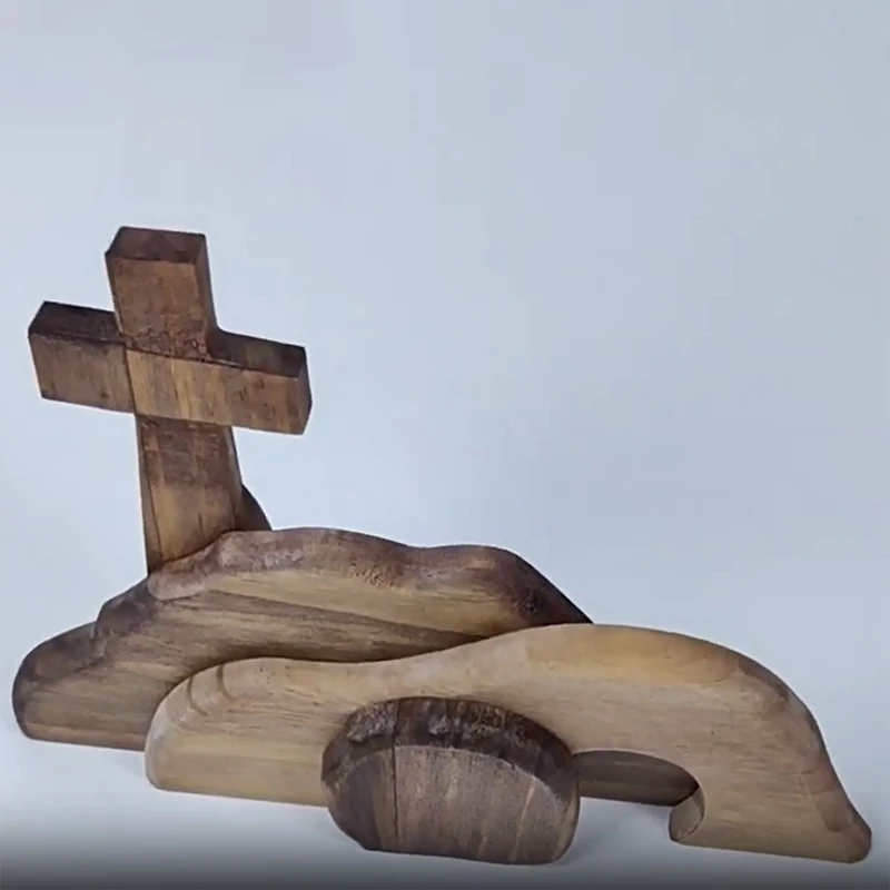 木製の庭の装飾,空のテーブル,クロスシーン