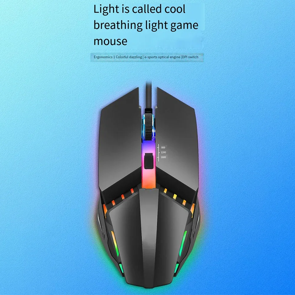 Wired LED Color Light Optical Wired Mouse RGB Mice LED Backlit Ergonomic Gaming Mouse For E-sports Gaming And Office Laptop PC